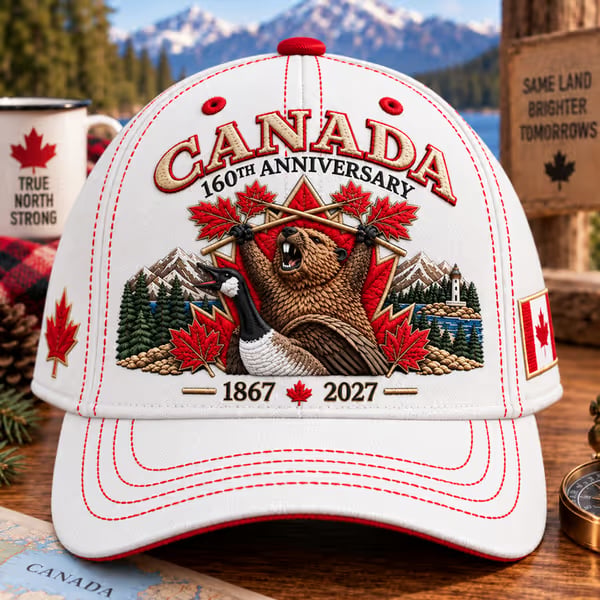 ๐ Canada 160th Anniversary 1867โ2027 โ Premium Embroidered Heritage Cap (100% Cotton)