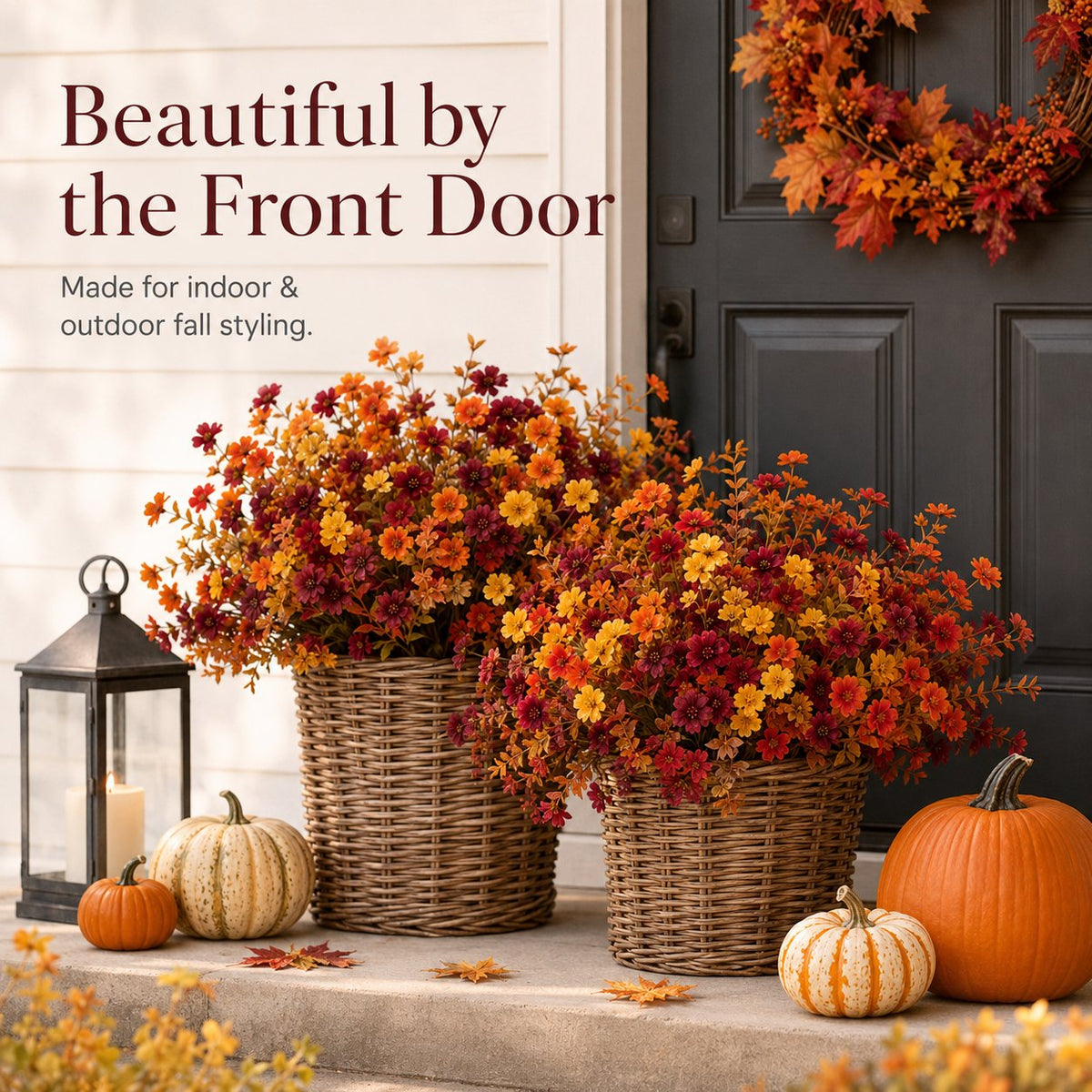 Adjustable Fabric Fall Flower Bouquet Sets for Indoor & Outdoor Decor