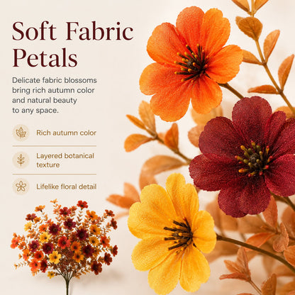 Adjustable Fabric Fall Flower Bouquet Sets for Indoor & Outdoor Decor