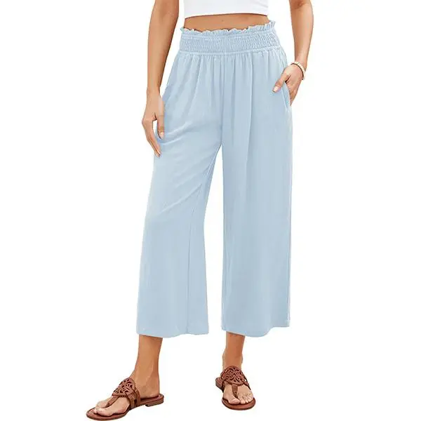 Hose mit hoher Taille und weitem Bein