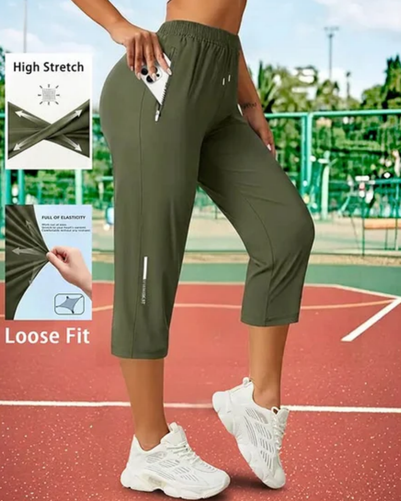 Women’s summer Stretch Capris – Loose, Breathable, Pocketed