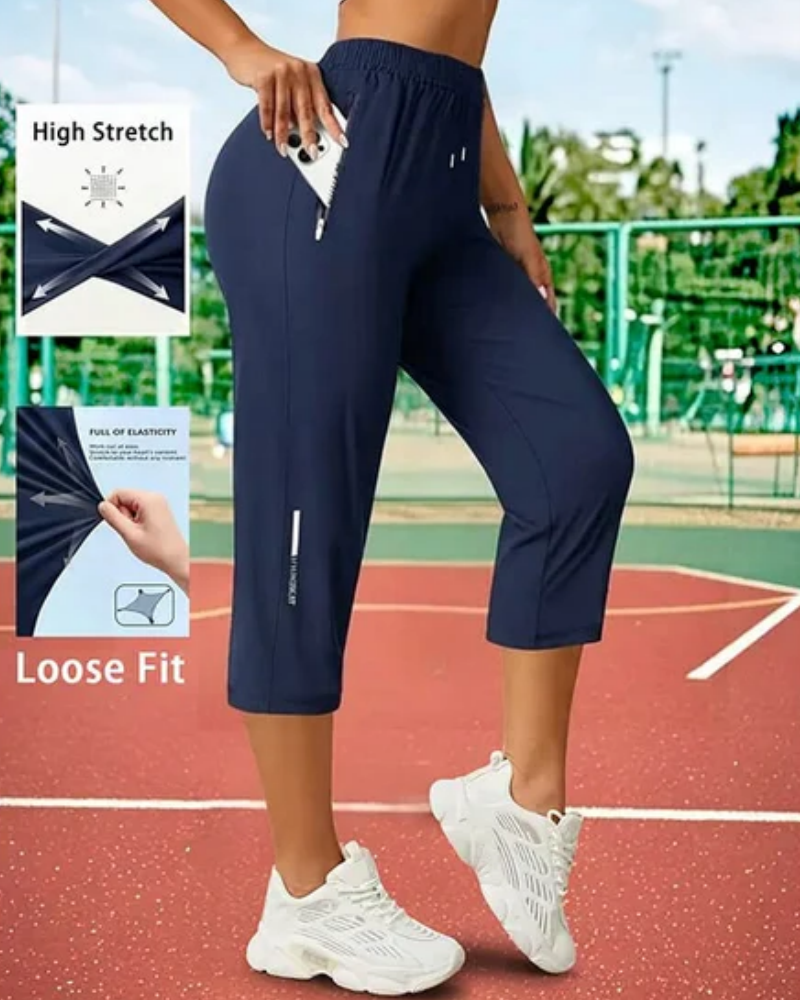 Women’s summer Stretch Capris – Loose, Breathable, Pocketed