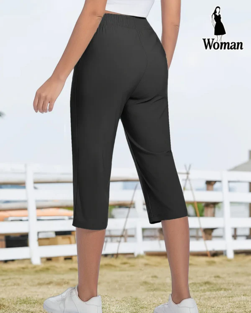 Women’s summer Stretch Capris – Loose, Breathable, Pocketed