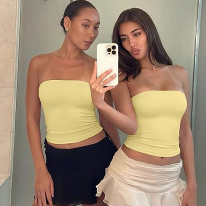 Women Sexy Tube Top Summer Going Out Double Lined Basic Tank Top