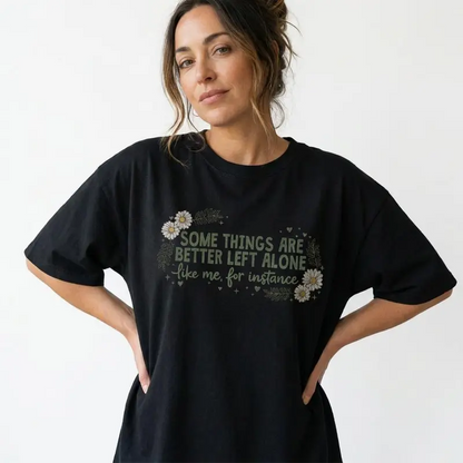 Funny Introvert Shirt Women Plus Size Sarcastic Floral Graphic Tee