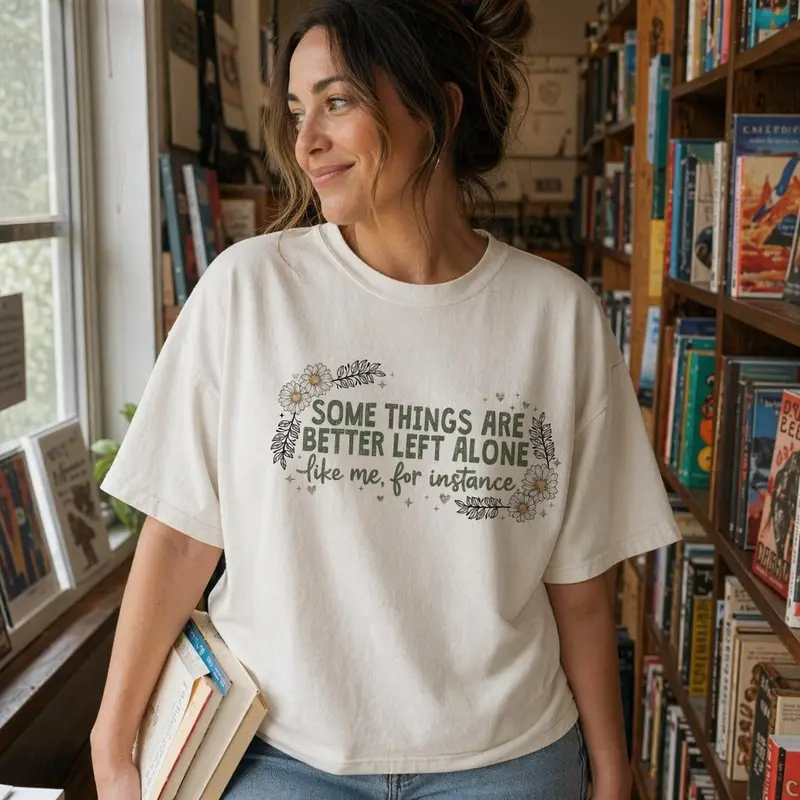 Funny Introvert Shirt Women Plus Size Sarcastic Floral Graphic Tee