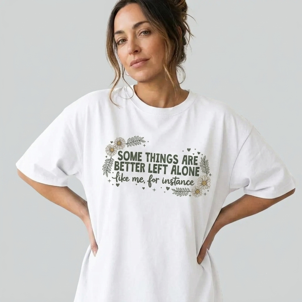 Funny Introvert Shirt Women Plus Size Sarcastic Floral Graphic Tee