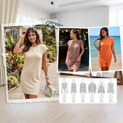 Solid Slim Bodycon Short Sleeve Mini Dress