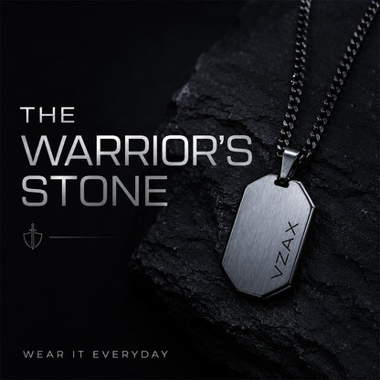 Hematite Dog Tag Necklace