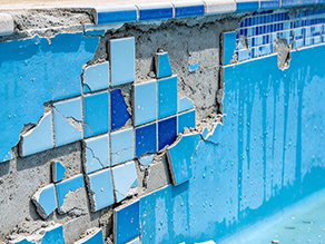 Before Pool Tile Repair