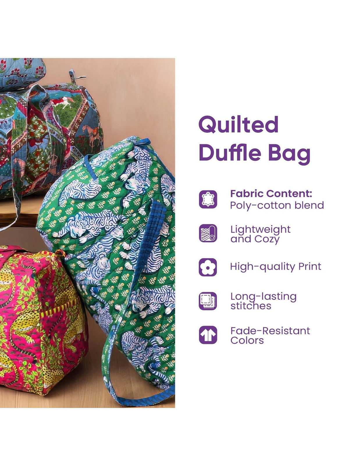 Blossom Path Quilted Duffle Bag