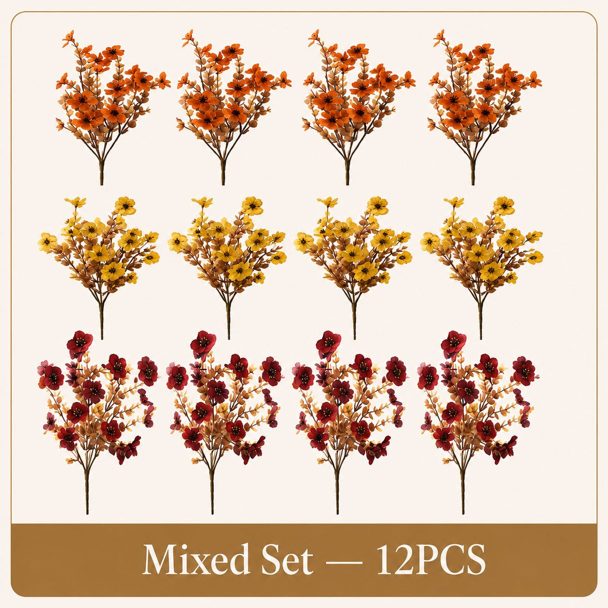 Adjustable Fabric Fall Flower Bouquet Sets for Indoor & Outdoor Decor
