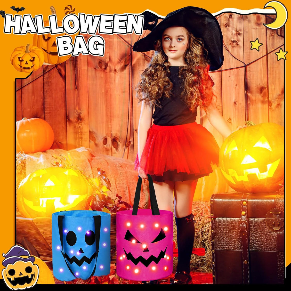 Halloween Candy Bucket With LED Lights