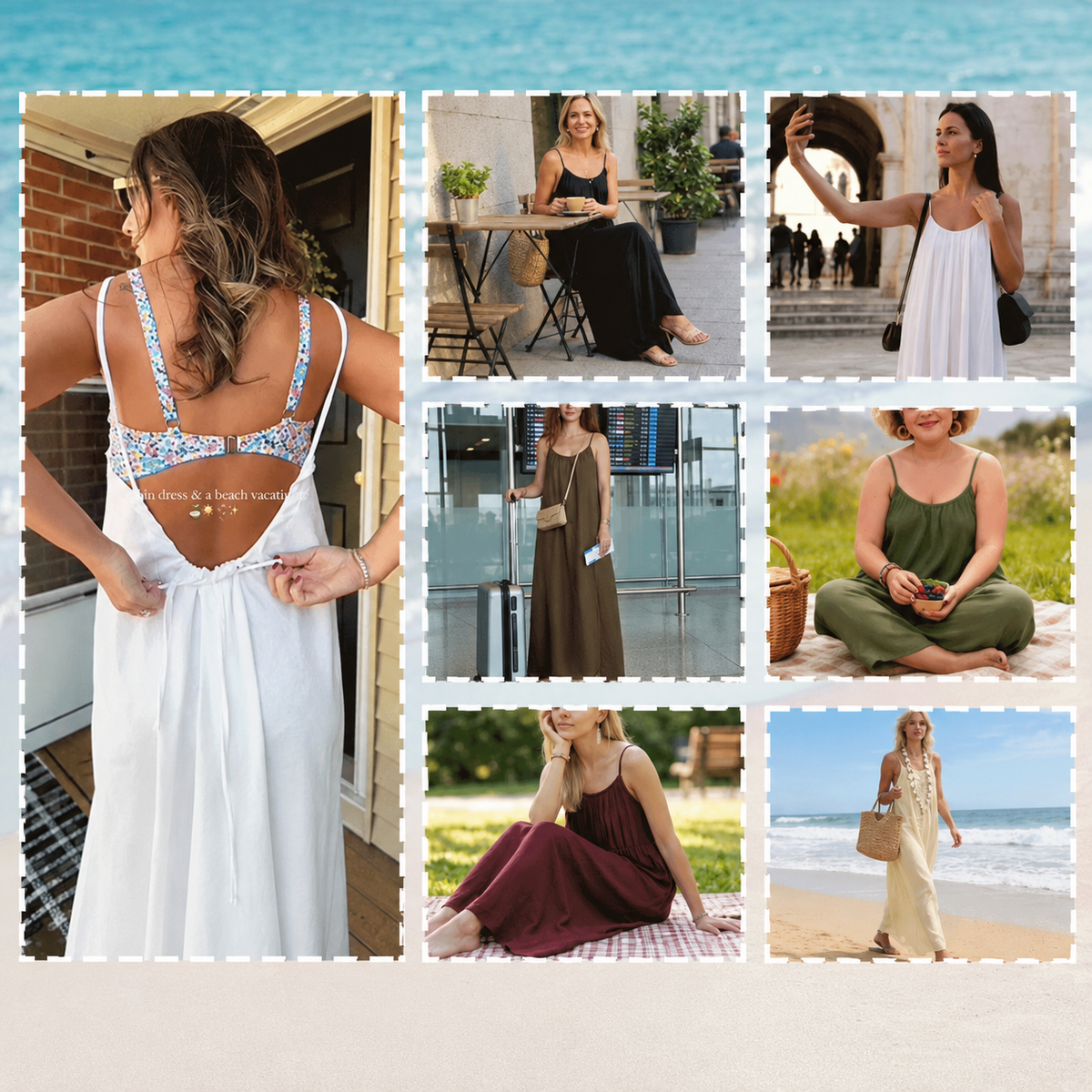 Solid Color Shirred Backless Spaghetti Strap Maxi Dress