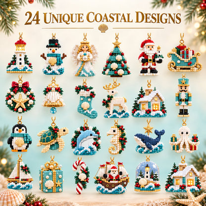 🌊 Coastal Christmas 24-Day Mini Brick Ornament Advent Calendar