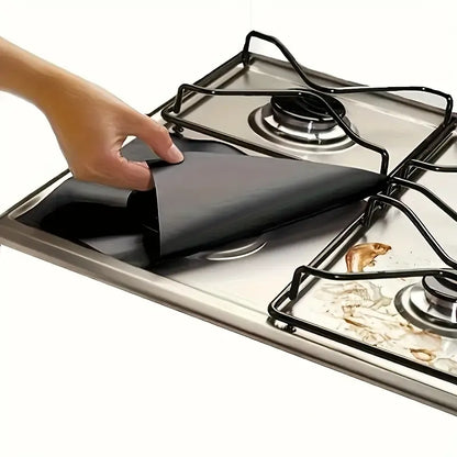 🔥4-Piece Reusable Non-Stick Gas Stove Burner Covers – Heat-Resistant & Washable