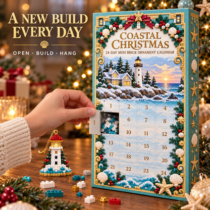 🌊 Coastal Christmas 24-Day Mini Brick Ornament Advent Calendar