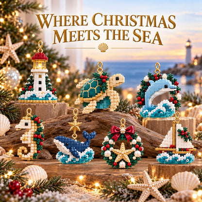 🌊 Coastal Christmas 24-Day Mini Brick Ornament Advent Calendar