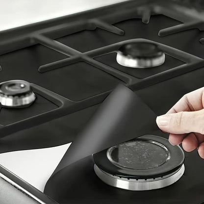 🔥4-Piece Reusable Non-Stick Gas Stove Burner Covers – Heat-Resistant & Washable