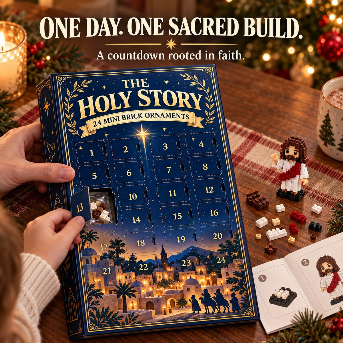 🔥LAST DAY 50% OFF - ✨The Holy Story 24-Day Mini Brick Ornament Advent Calendar