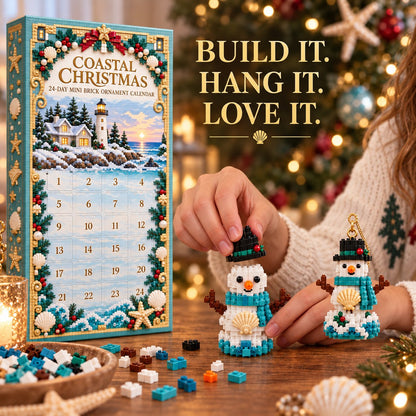 🌊 Coastal Christmas 24-Day Mini Brick Ornament Advent Calendar