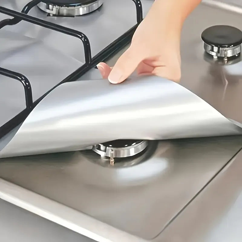 🔥4-Piece Reusable Non-Stick Gas Stove Burner Covers – Heat-Resistant & Washable