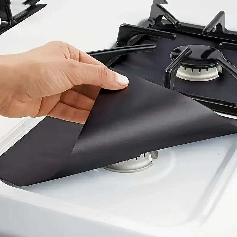 🔥4-Piece Reusable Non-Stick Gas Stove Burner Covers – Heat-Resistant & Washable