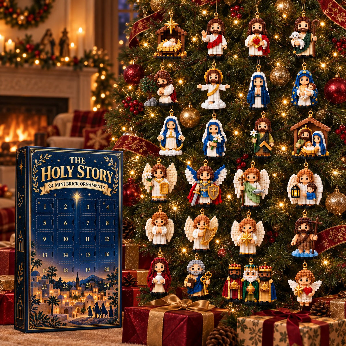 🔥LAST DAY 50% OFF - ✨The Holy Story 24-Day Mini Brick Ornament Advent Calendar
