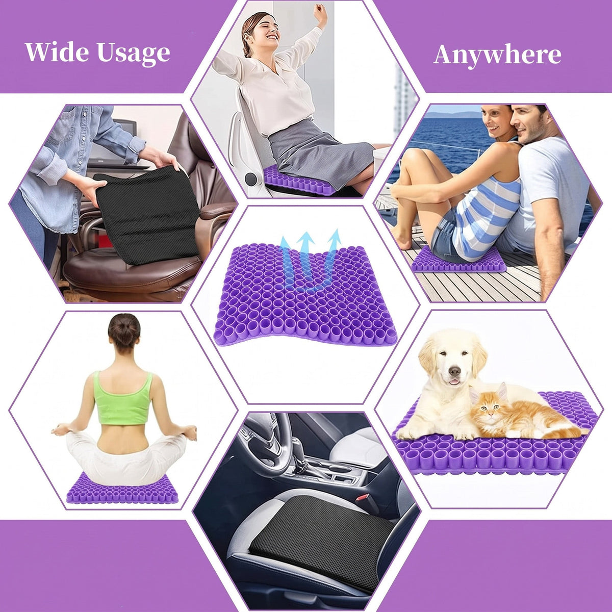 ✨ Ergonomic Silicone Seat Cushion – Relief You Can Feel